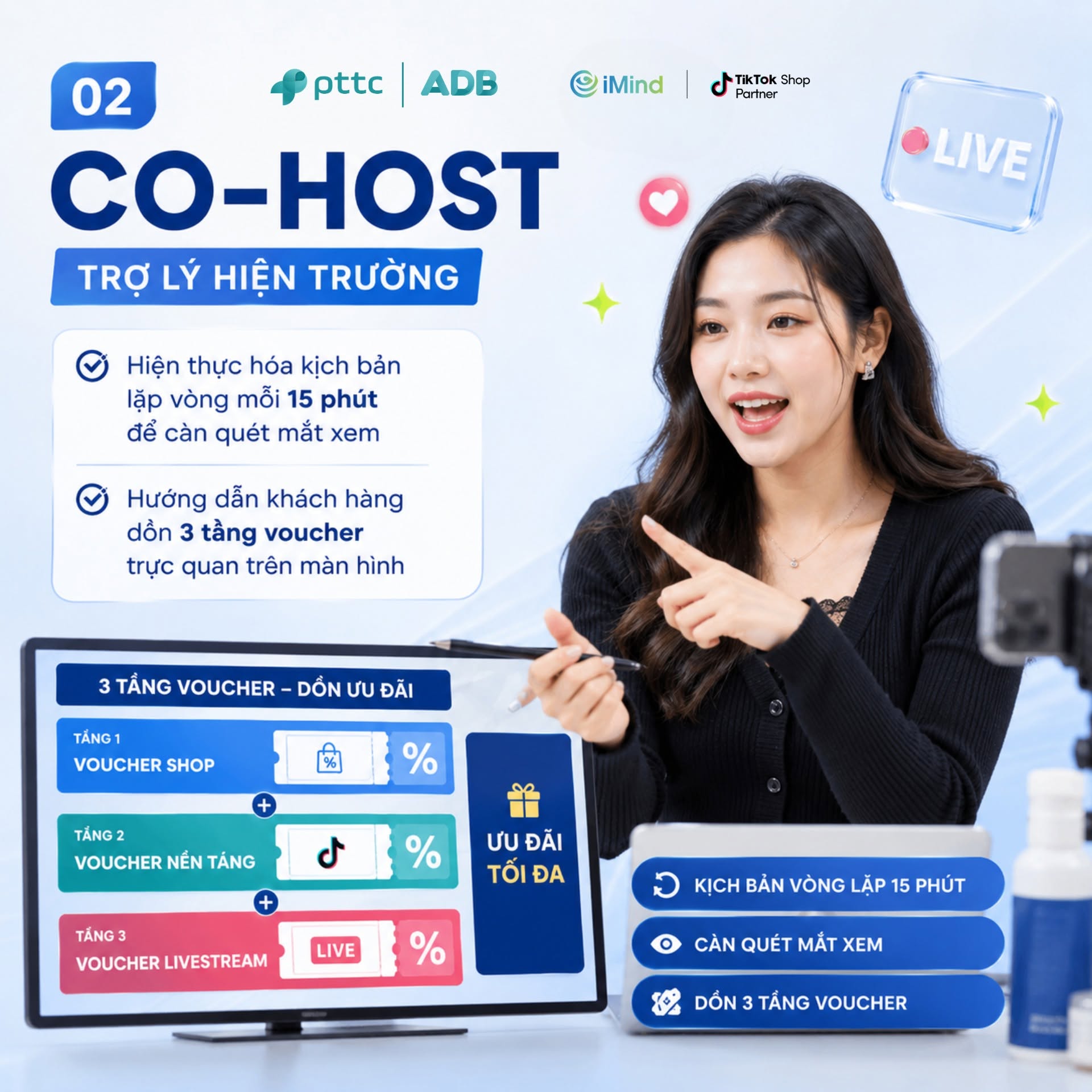 vị trí co-host trong sơ đồ nhân sự livestream