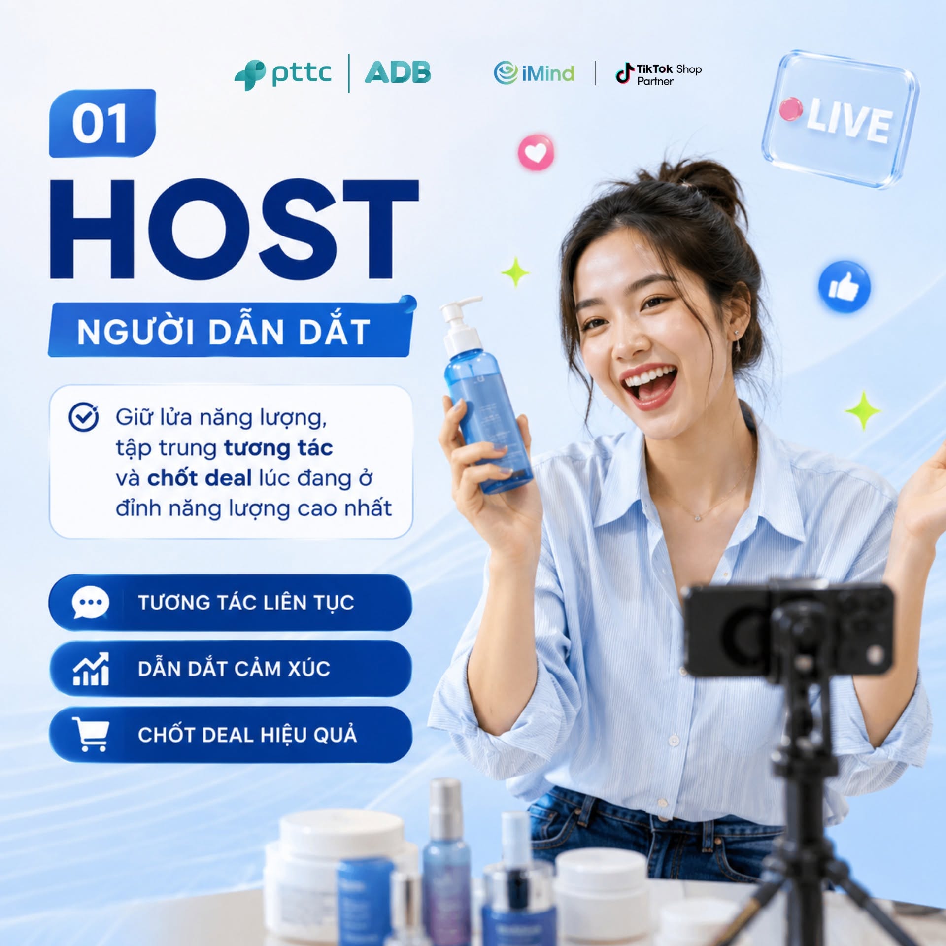 vị trí host trong sơ đồ nhân sự livestream